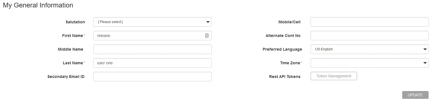REGENERATE KEY button on MY PROFILE page