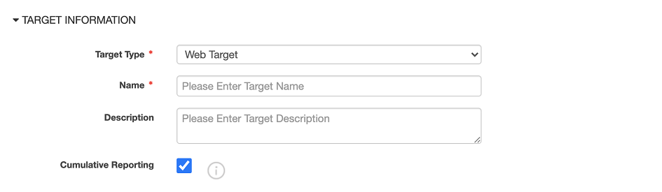 Target info to fill in