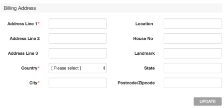 View of Address Information for a Customer