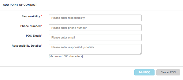 Point of Contact dialog