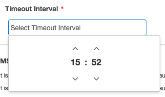 Timeout interval pop-up