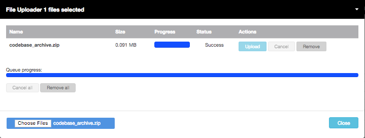 Upload Files dialog