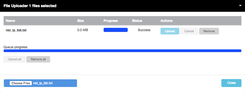 Upload Files dialog