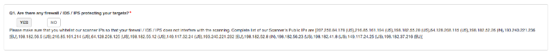 Access Information page for Web targets