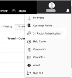 MSP dashboard navigation for 2FA