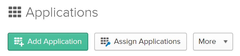 Add Application button in Okta