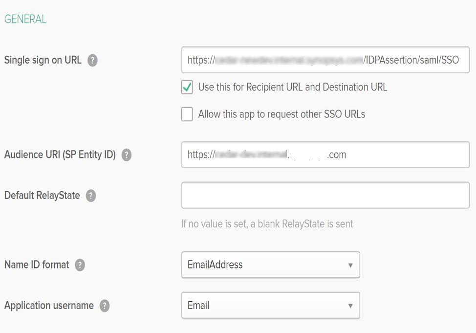 Adding metadata to the Okta GENERAL dialog