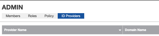 The ID Providers page
