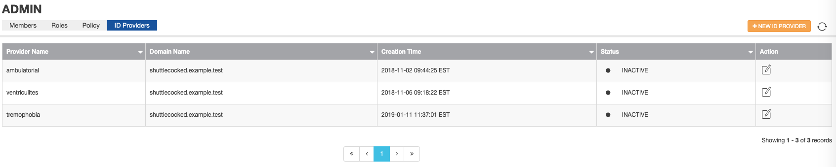 INACTIVE provider in ISP Providers list
